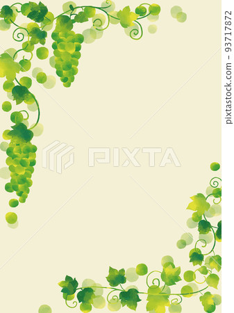 Watercolor style Muscat and ivy corner frame vertical Watercolor style Muscat and ivy corner frame vertical 93717872