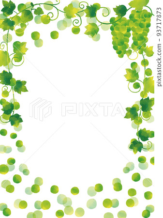 Watercolor style Muscat and ivy frame vertical (enclosed) 93717873