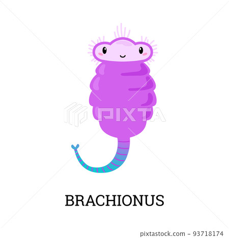 Brachionus purple cute cartoon character flat style, vector illustration 93718174