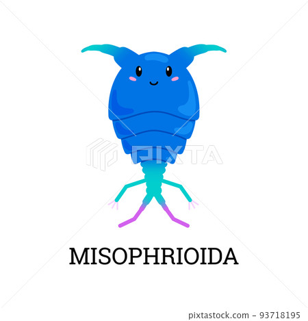 Misophrioida sea plankton organism character flat vector illustration isolated. 93718195