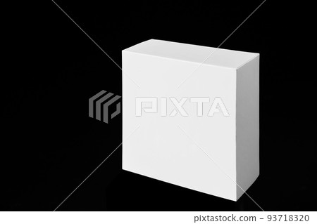 White square box insulated on a black background. Small paper box White square box insulated on a black background. Small paper box 93718320