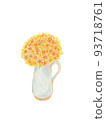 Flower arrangement vase hand-drawn illustration 93718761
