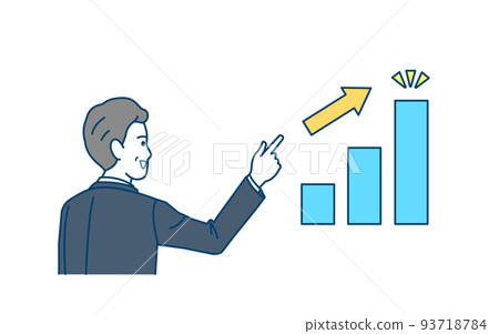 A man in a suit explaining how to improve his grades Middle-aged middle-aged office worker businessman illustration 93718784