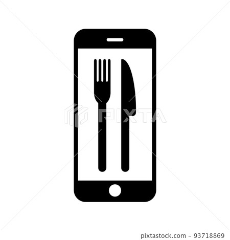 Food mobile vector icon on white background Food mobile vector icon on white background 93718869