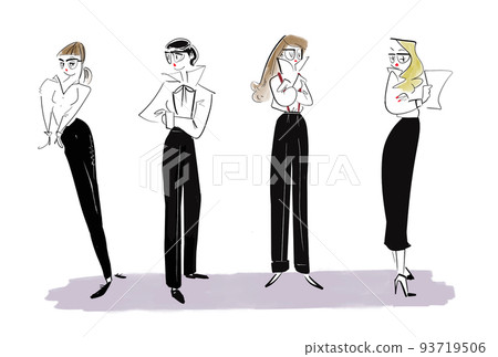 一個男人般的酷女人的插圖 一個男人般的酷女人的插圖 93719506