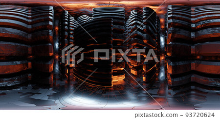 360 degree full panorama environment map of abstract dark futuristic tower building interior with glowing red light 3d render illustration hdri hdr vr virtual reality content 360 degree full panorama environment map of abstract dark futuristic tower building interior with glowing red light 3d render illustration hdri hdr vr virtual reality content 93720624