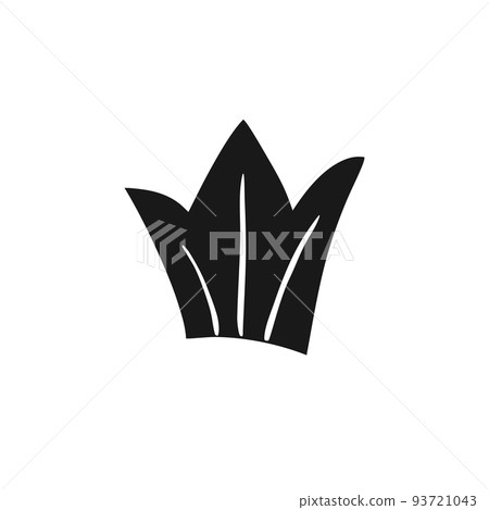 Black crown doodle style. Vector cartoon princess emblem. 93721043