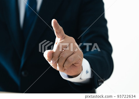 Businessman's hand pointing 93722634