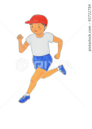 boy running in gym clothes 93722784