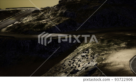 small road in the severe landscape of Isle of Skye small road in the severe landscape of Isle of Skye 93722906