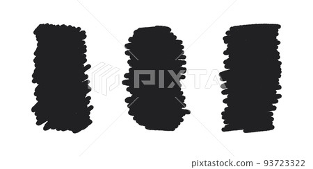 Hand drawn ink brush blob shape set for social media stories. Quote minimalist frame blank template set. Isolated text box. Empty scribble speech bubble blobs. Vector illustration on white background 93723322