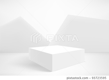 White interior with empty stand. 3d vector showcase 93723595
