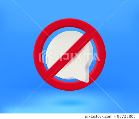 Stop Communicate concept with speech cloud icon. 3d vector illustration Stop Communicate concept with speech cloud icon. 3d vector illustration 93723805