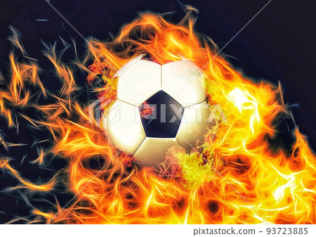 burning flame soccer ball burning flame soccer ball 93723885