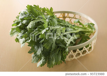 Shungiku in a basket 93723980