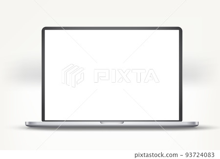 Modern laptop with white blank screen. 3d vector mockup Modern laptop with white blank screen. 3d vector mockup 93724083