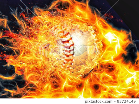 burning flame baseball ball burning flame baseball ball 93724149