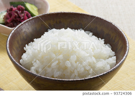 White rice served in a bowl White rice served in a bowl 93724306