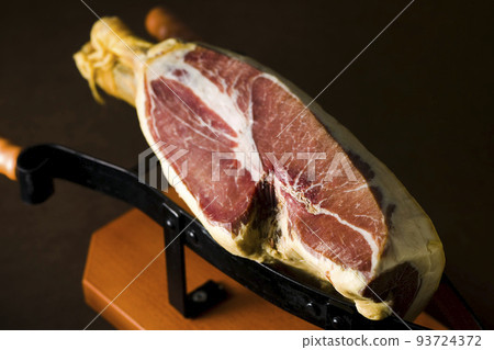 Jamon serrano with cross section visible 93724372