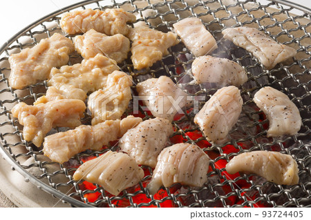 Grilled offal on a charcoal grill Grilled offal on a charcoal grill 93724405