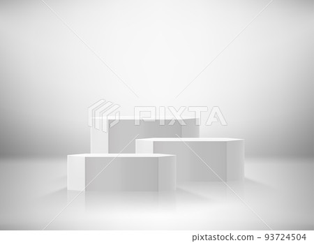 Clear interior with podium. Template for design. Vector 3d illustration 93724504