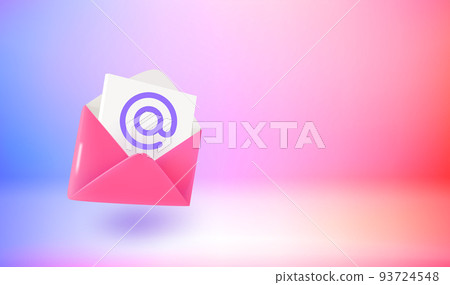 Mailing service concept. 3d vector illustration with holographic effect 93724548