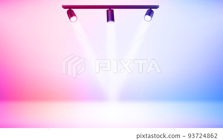 Empty studio with projectors. Vector 3d illustration 93724862