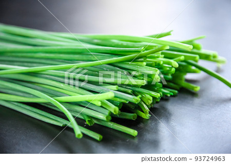Bunch of chives closeup view Bunch of chives closeup view 93724963