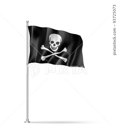 Pirate flag, Jolly Roger isolated on white Pirate flag, Jolly Roger isolated on white 93725073
