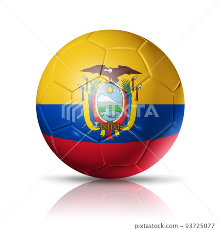Soccer football ball with Ecuador flag. Illustration 93725077