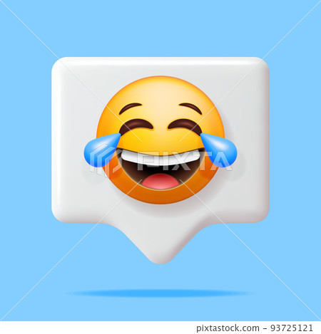 3D Yellow Laugh Emoticon with Tears in Chat Bubble 3D Yellow Laugh Emoticon with Tears in Chat Bubble 93725121