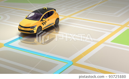 taxi cab online internet service transportation concept yellow taxi on light gps map 3d render illustration taxi cab online internet service transportation concept yellow taxi on light gps map 3d render illustration 93725880
