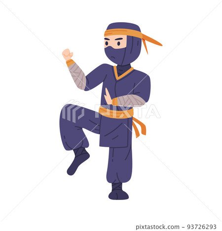Ninja or Shinobi Character as Japanese Covert Agent or Mercenary in Shozoku Disguise Costume in Fighting Pose Vector Illustration Ninja or Shinobi Character as Japanese Covert Agent or Mercenary in Shozoku Disguise Costume in Fighting Pose Vector Illustration 93726293