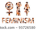 Feminist elements on a white background. 93726580