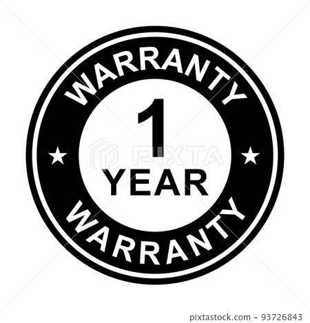 1 year warranty ribbon round red Royalty Free Vector Image