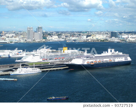 Yokohama Osanbashi Two luxury cruise ships Costa Victoria and Amsterdam Yokohama Osanbashi Two luxury cruise ships Costa Victoria and Amsterdam 93727519