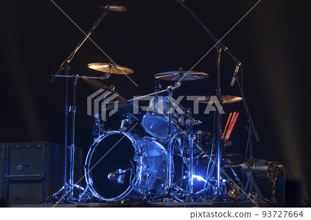 drums on stage before a concert drums on stage before a concert 93727664
