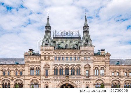 Facade view of GUM department store from Red Square, Moscow, Russia Facade view of GUM department store from Red Square, Moscow, Russia 93730006