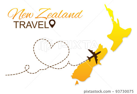 Travel to New Zealand by airplane concept Travel to New Zealand by airplane concept 93730075