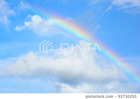 雨後藍天上的奄美大島彩虹 93730293