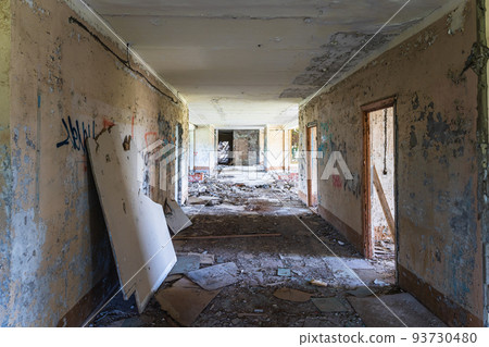Abandoned secret Soviet Union military ghost town Irbene in Latvia 93730480