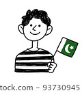 Illustration flag holding the flag of Pakistan 93730945