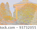Weathervane tower in fairy forest (watercolor style) 93732055