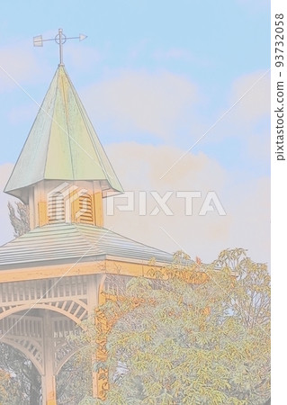 Weathervane tower in fairy forest (watercolor style) Weathervane tower in fairy forest (watercolor style) 93732058