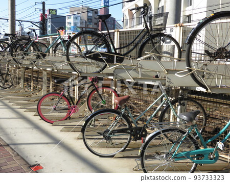 Bicycle in the parking area 93733323