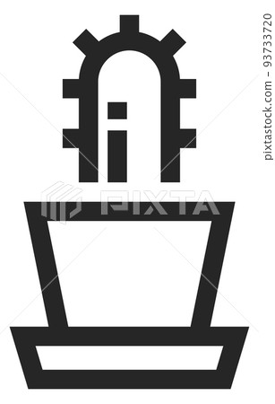 Cactus pot icon. Succulent in flowerpot black line symbol Cactus pot icon. Succulent in flowerpot black line symbol 93733720