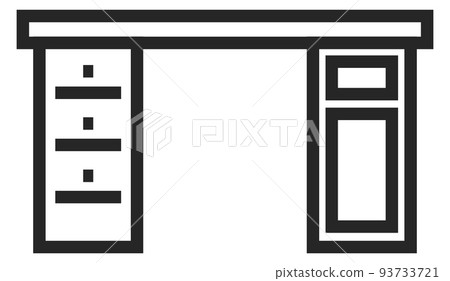 Writing desk line icon. Drawer table. House furniture Writing desk line icon. Drawer table. House furniture 93733721