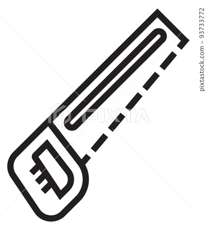 Hand saw icon. Wood cutting tool symbol 93733772