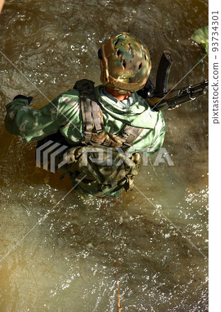 Full military experience - One day commando - running through the water with automatic rifle replica Full military experience - One day commando - running through the water with automatic rifle replica 93734301