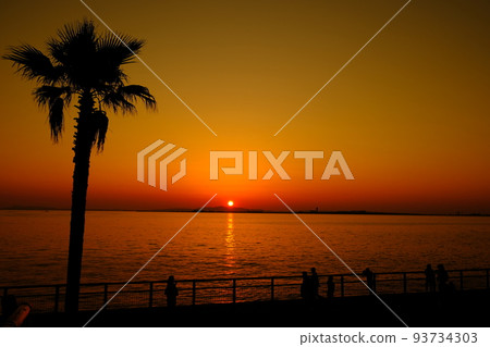 日落海灘和海岸風光 日落海灘和海岸風光 93734303